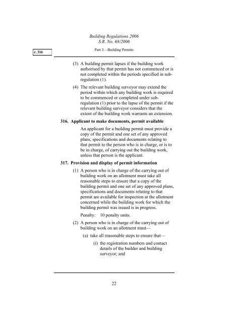 Building Regulations 2006 - Victorian Legislation and Parliamentary ...