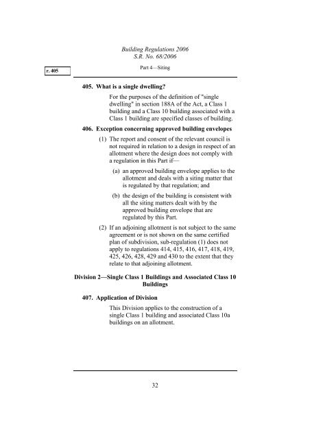 Building Regulations 2006 - Victorian Legislation and Parliamentary ...