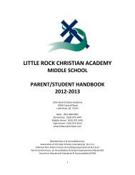 MS Parent/Student Handbook - Little Rock Christian Academy