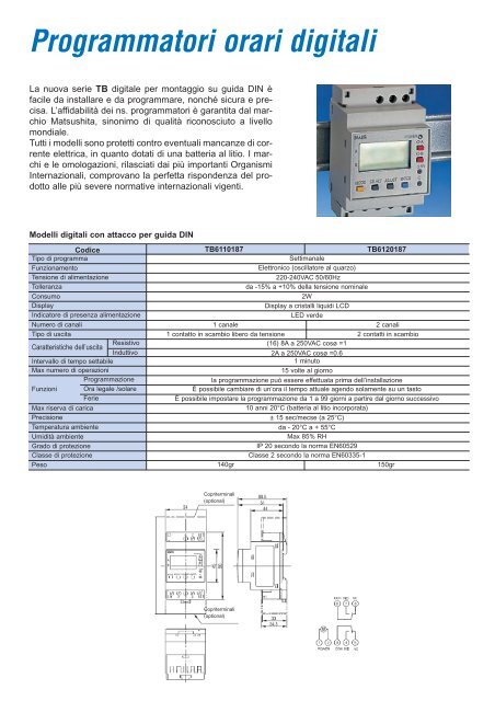 Programmatori orari analogici - Panasonic Electric Works Italia SRL