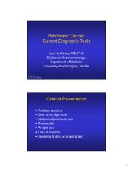 Pancreatic Cancer: Current Diagnostic Tools Clinical Presentation