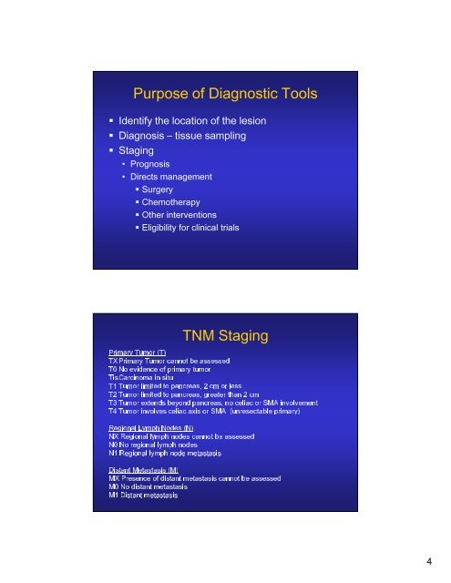 Pancreatic Cancer: Current Diagnostic Tools Clinical Presentation