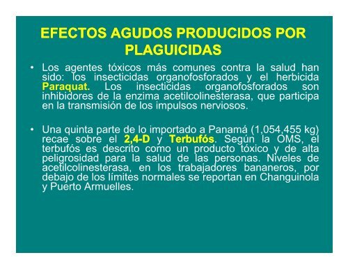 Problemas toxicolÃ³gicos generados por el uso de ... - Panama Canal