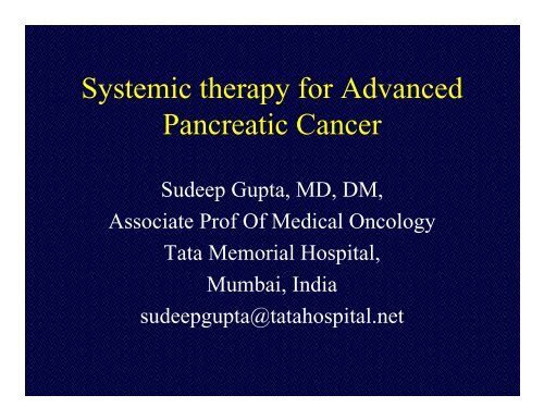 Systemic therapy for Advanced Pancreatic Cancer