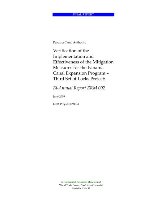 Verification of the Implementation and ... - Panama Canal