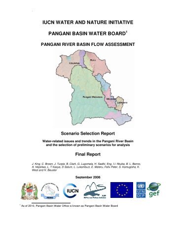 Water-related issues and trends in the Pangani River Basin - IUCN