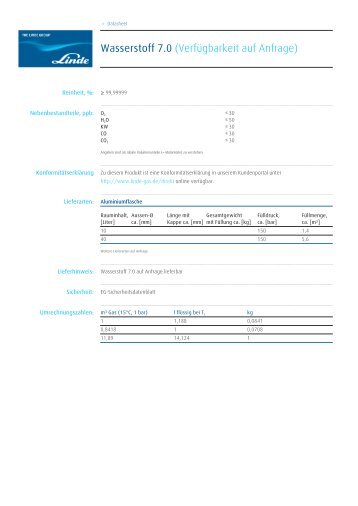 Wasserstoff 7.0 (Verfügbarkeit auf Anfrage) - PanGas