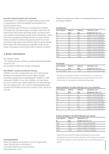 Produktinformation CONOXIA® - PanGas