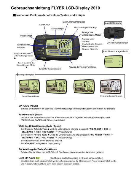 Gebrauchsanleitung FLYER Lcd-Display 2010 - Fahrrad Kaiser ...