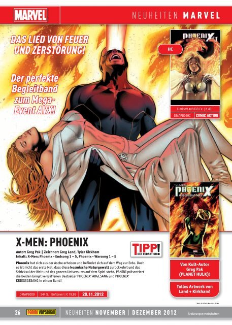 gratis! neuheiten november | dezember 2012 - Panini Comics