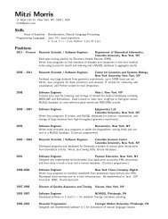 Mitzi Morris Resume 2011 - Panix