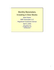 Monthly Barometers, Investing in Dow Stocks - Mark Pankin Home ...