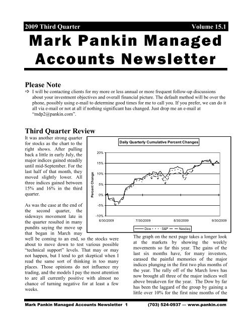 2009, Third Quarter - Mark Pankin Home Page