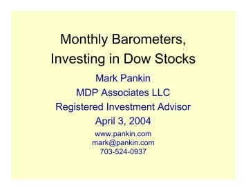 Monthly Barometers, Investing in Dow Stocks - Mark Pankin Home ...