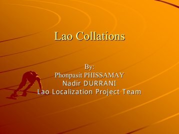 Lao Collation - PAN Localization