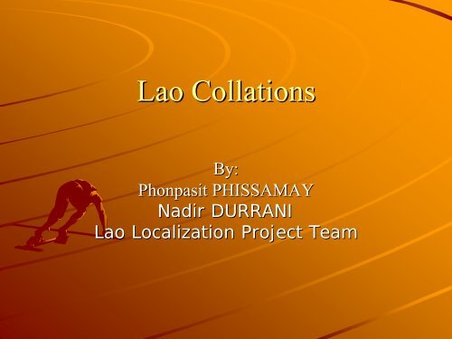 Lao Collation - PAN Localization