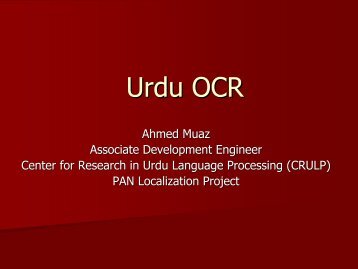 Urdu OCR - PAN Localization