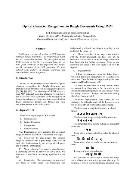 Optical Character Recognition For Bangla Pan Localization