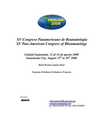 XV Congreso Panamericano de ReumatologÃ­a XV Pan ... - panlar