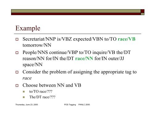 POS Tagging and Corpus-Based Lexical ... - PAN Localization