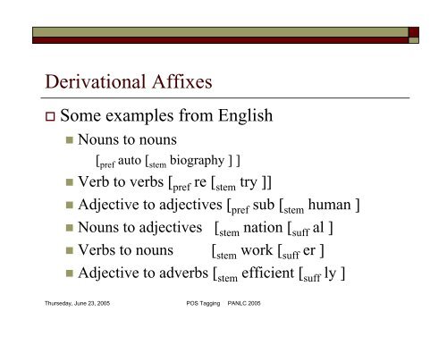 POS Tagging and Corpus-Based Lexical ... - PAN Localization