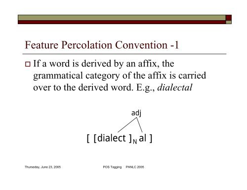 POS Tagging and Corpus-Based Lexical ... - PAN Localization