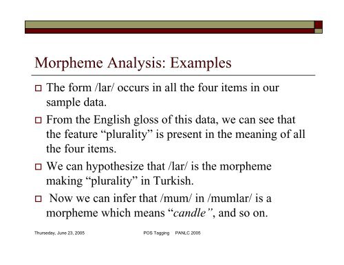 POS Tagging and Corpus-Based Lexical ... - PAN Localization