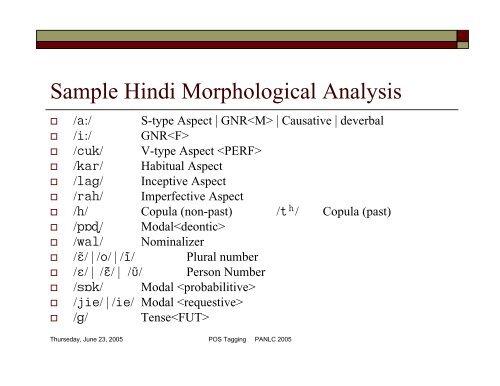 POS Tagging and Corpus-Based Lexical ... - PAN Localization