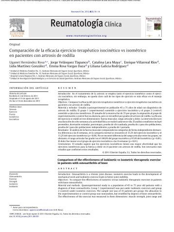 ComparaciÃ³n de la eficacia ejercicio terapÃ©utico isocinÃ©tico ... - panlar