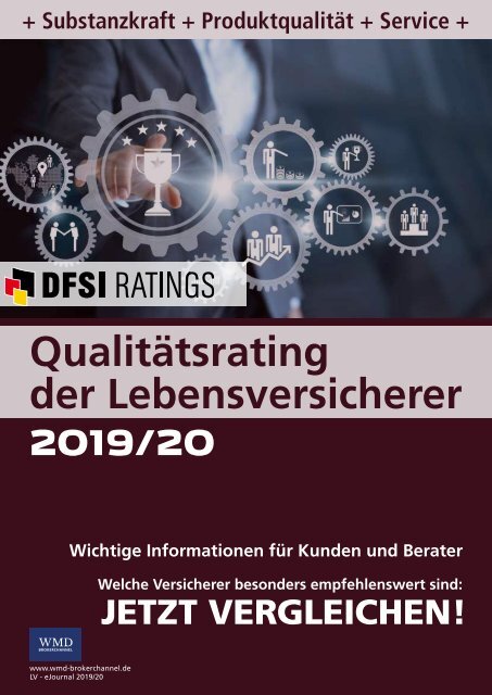 Qualitätsrating der Lebensversicherer 2019/20 - DFSI-RATINGS - eJournal