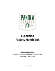 eLearning Faculty Handbook - Panola College