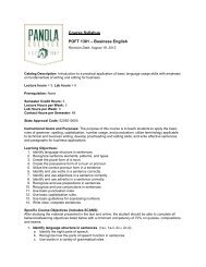 Course Syllabus POFT 1301 â Business English - Panola College