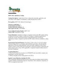 Course Syllabus HITT 1342- Ambulatory Coding ... - Panola College