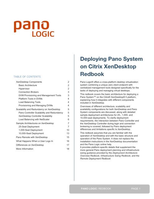 Redbook - Pano System on Citrix XenDesktop - Pano Logic