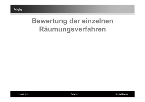 Vortrag Nr. 5 Effektive RÃ¤umungsvollstreckung nach ... - Pantaenius