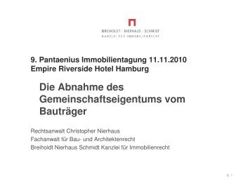 4- Die Abnahme des Gemeinschaftseigentums vom ... - Pantaenius.eu