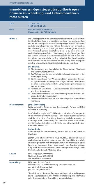 Seminare und Veranstaltungen '12 - Pantaenius