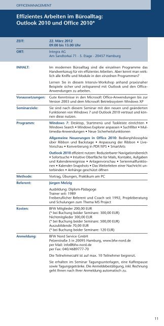 Seminare und Veranstaltungen '12 - Pantaenius