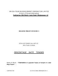 percentage rate tender - Orissa Tourism Development Corporation Ltd.