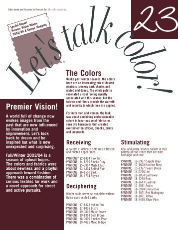 Premier Vision! - Pantone