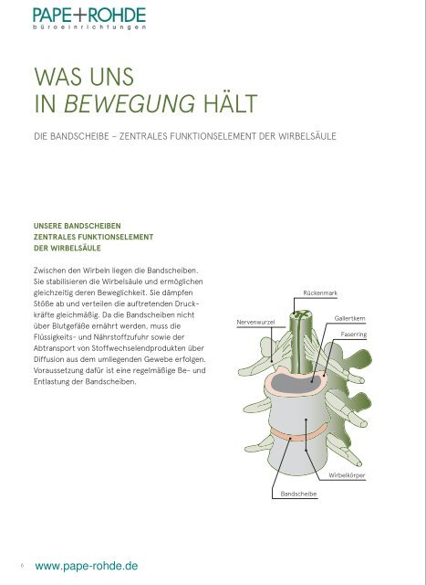 Die Ergonomie des bewegten Sitzens - Pape+Rohde