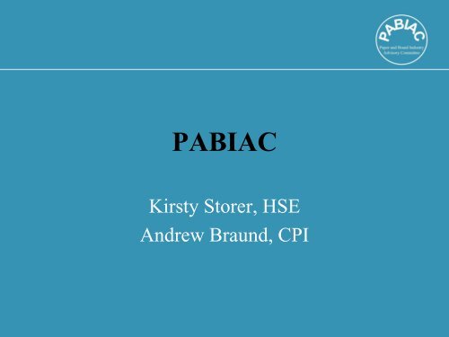 PABIAC Strategy - CPI. Confederation of Paper Industries