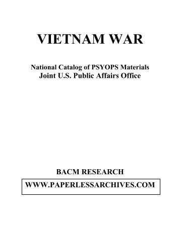 National Catalog of PSYOPS Materials - Paperless Archives