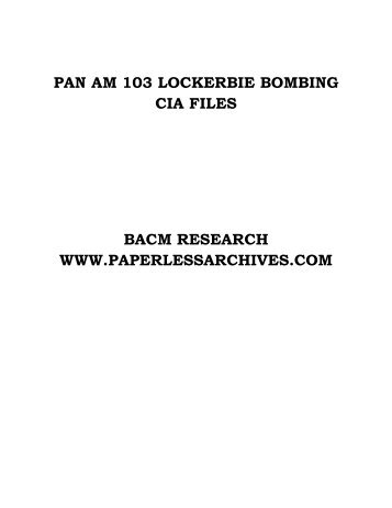 Pan Am Flight 103 CIA Files.pdf - Paperless Archives