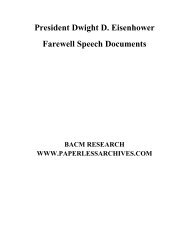 President Dwight D. Eisenhower Farewell Speech Documents