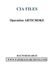 Operation ARTICHOKE CIA Files - Paperless Archives