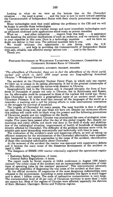 Chernobyl Nuclear Accident Congressional Hearings Transcript