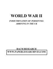 World War II Indoctrination of Personnel Arriving in the UK