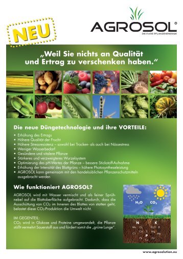 Infoblatt Agrosol inkl. Richtpreise - Papst.ch