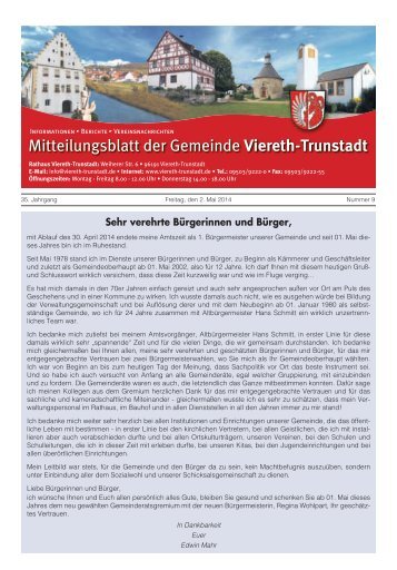 Mitteilungsblatt Viereth - 02.Mai 2014